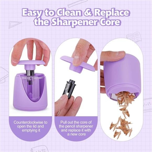 Kids Purple Unicorn Electric Pencil Sharpeners for Home Office School Supplies‎ - Picture 5 of 7